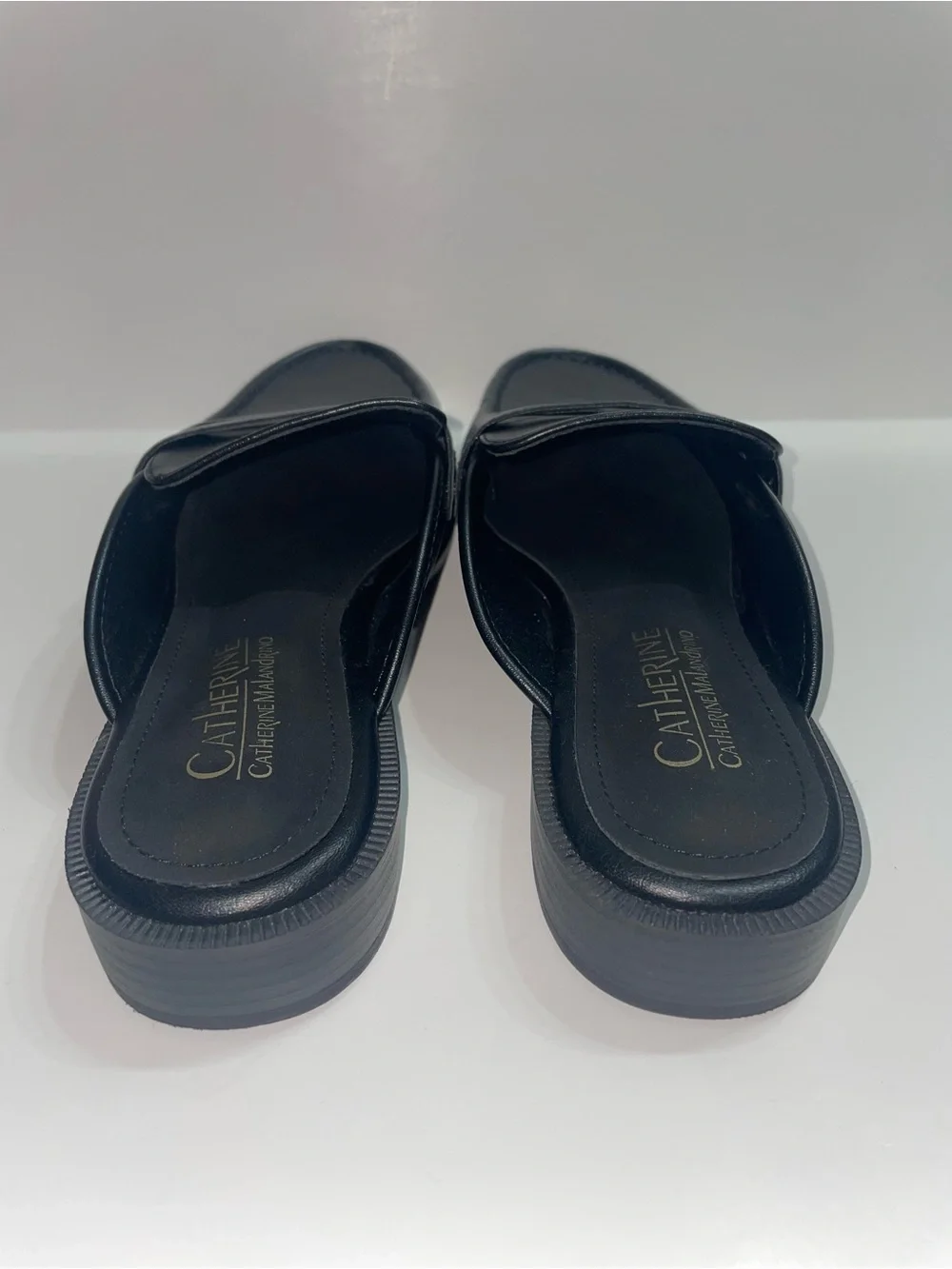 Catherine Malandrino Black Slip-On Fux Leather Loafers Women’s Size 8 1/2